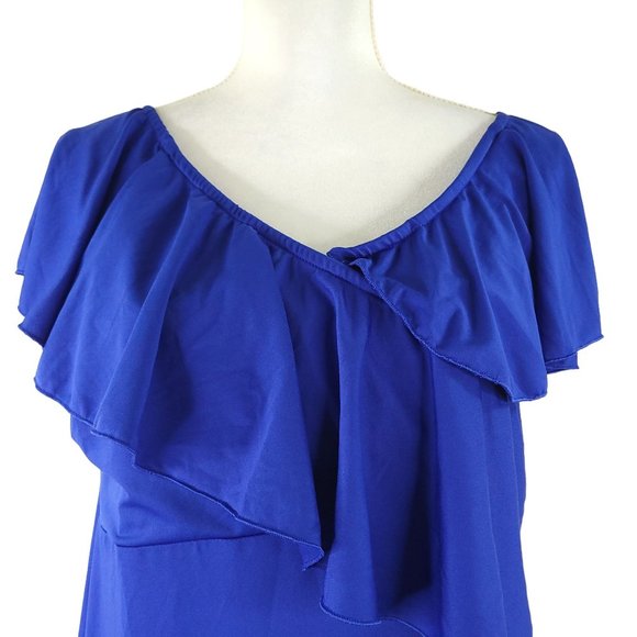 Molliya Maternity Maxi Dress Womens Size XL Sleeveless Blue Ruffle Stretchy NEW - Picture 5 of 12